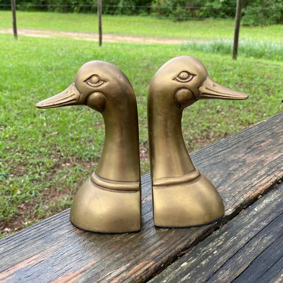 Mid Century Solid Brass Duck Bookends - Picture 2 of 6